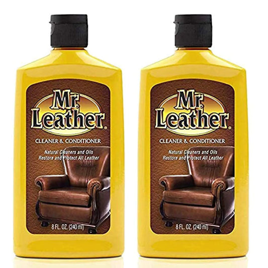 MR. LEATHER Leather Cleaner & Conditioner for Automotive Upholstery Leather Luggage and Bags (Liquid Pack of 2)