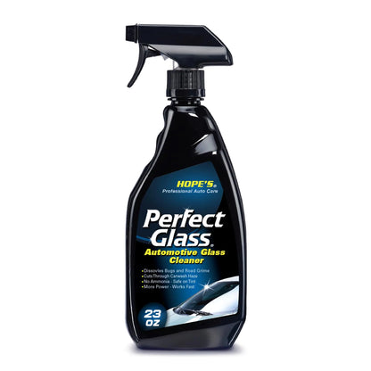 HOPES Perfect Glass Automotive Glass Cleaner - Streak-Free Tint Safe Car Cleaner for Glass Acrylic Windows Mirrors Windshield - No-Residue - Removes Smudges Road Grime - 23 Fl Oz Pack of 1