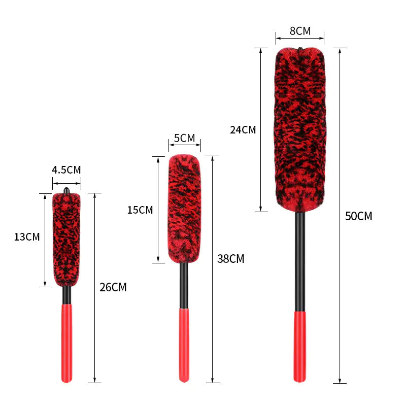 Imitation Wool Brush for Cleaning Car Wheel Hubs – Soft, Scratch-Safe Wheel Barrel & Spoke Brush